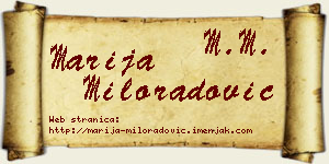 Marija Miloradović vizit kartica
